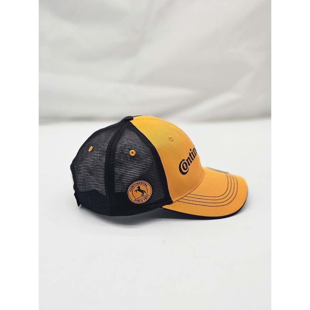 Continental Tire Trucker Cap Hat Embroidered Logo Yellow/Black OSFA Adjustable - Picture 3 of 9
